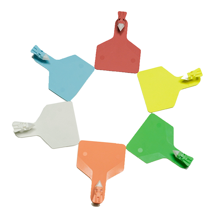One-Piece Visual Cattle Tags Large White Tip