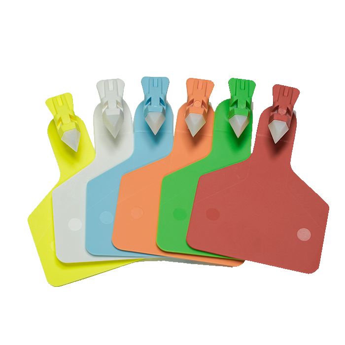 One-Piece Visual Cattle Tags Large White Tip